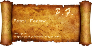 Pesty Ferenc névjegykártya